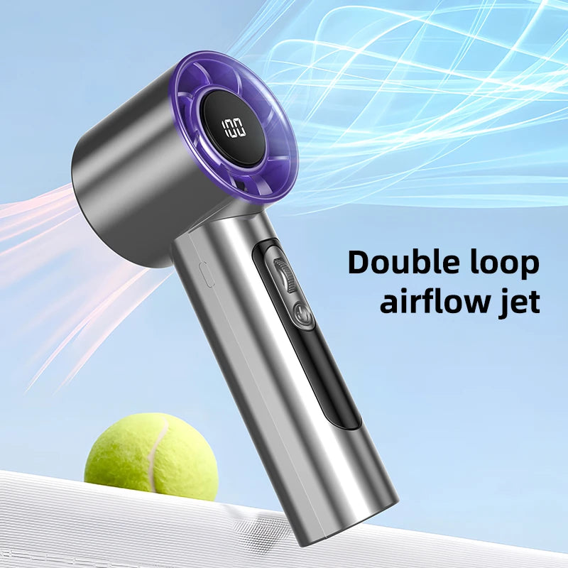 Turbo Handheld Fan Xiaomi F08 with LED Display, 100-Speed Adjustment, Long-Lasting Battery & USB Fast Charging