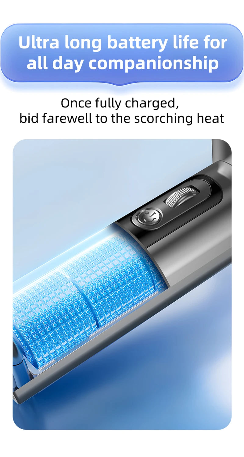 Turbo Handheld Fan Xiaomi F08 with LED Display, 100-Speed Adjustment, Long-Lasting Battery & USB Fast Charging