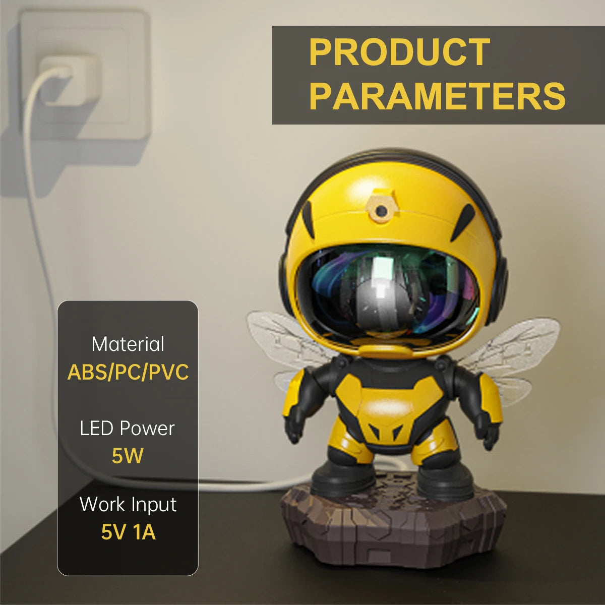 Bee Astronaut Galaxy Projector Star Night Light with Nebula Effects, LED Ceiling Lamp for Kids with Remote & Timer