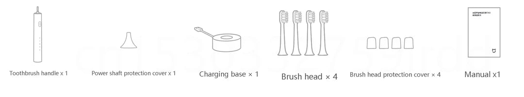 XIAOMI MIJIA T302 Sonic Electric Toothbrush, 4 Brush Heads, IPX8 Waterproof, 360° Wireless Charging, 4 Cleaning Modes, 3 Colors Available