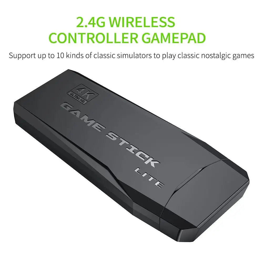 Retro Game Stick – 2.4G Wireless Console, 4K Output, 20,000+ Games, 64GB, Plug & Play Emulator for GBA/FC/PS1/MD/Dendy