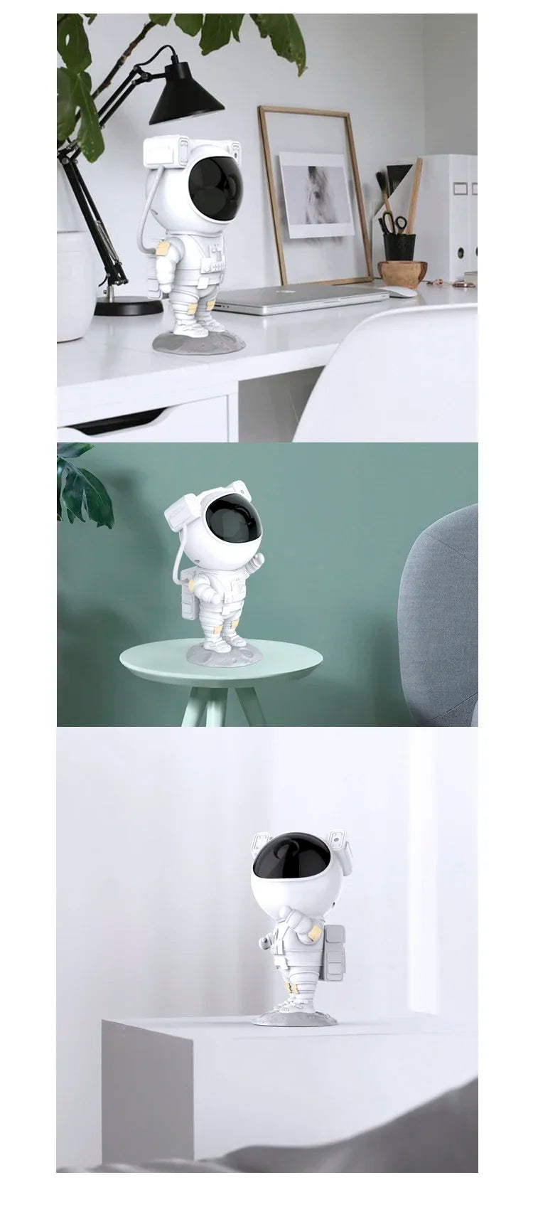 Spaceman Lamp Seven-Color Night Light Projector with 8 Nebula Effects, Remote Control Star Projection for Indoor Bedroom Use