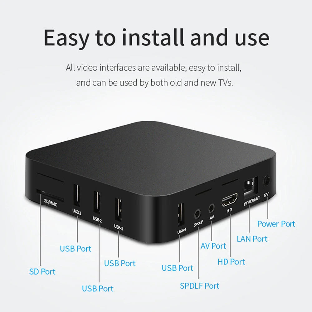 MXQ PRO 4K Android 10 Smart TV Box with RK3228, Dual-Band WiFi, Quad-Core Processor, 3D Video Playback, Home Theater Media Player
