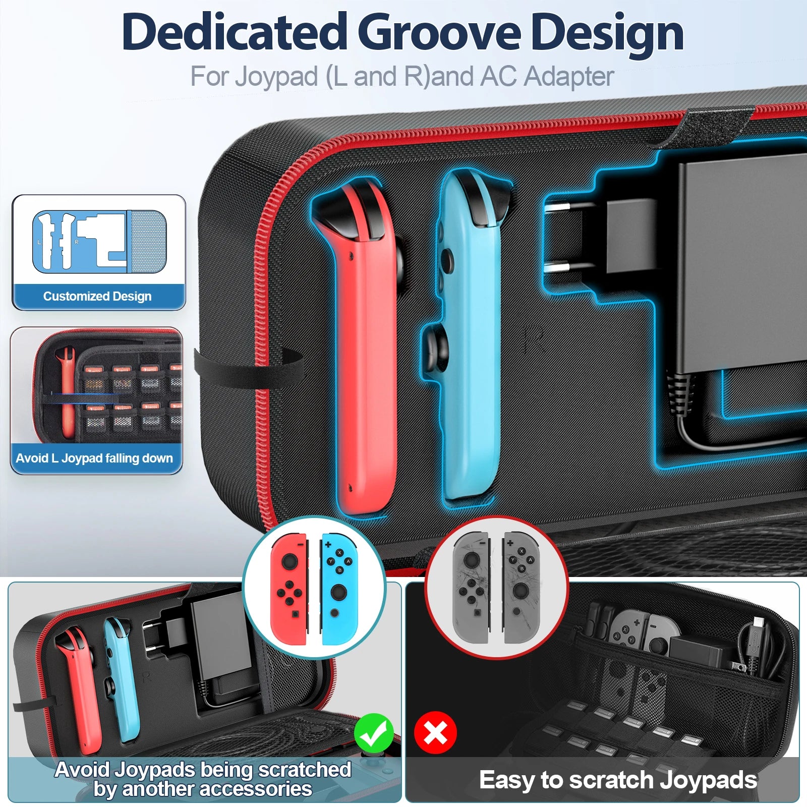 OIVO Switch Case Large Storage Bag for Nintendo Switch & OLED, Waterproof Travel Carrying Case, Anti-Scratch Protective Organizer