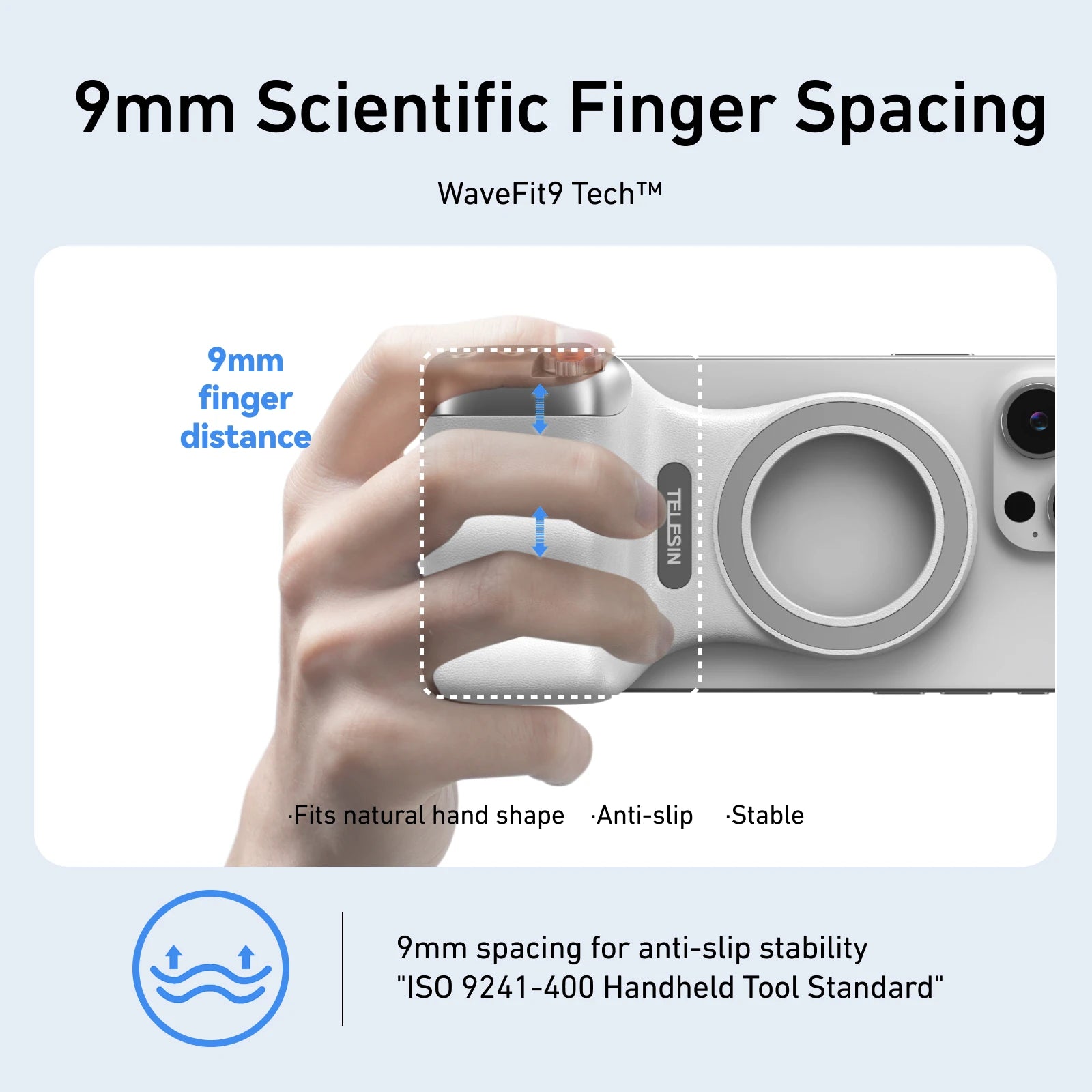 TELESIN Camera Grip Magnetic Phone Holder with Shooting Aid and Remote Control for iPhone and Android Devices