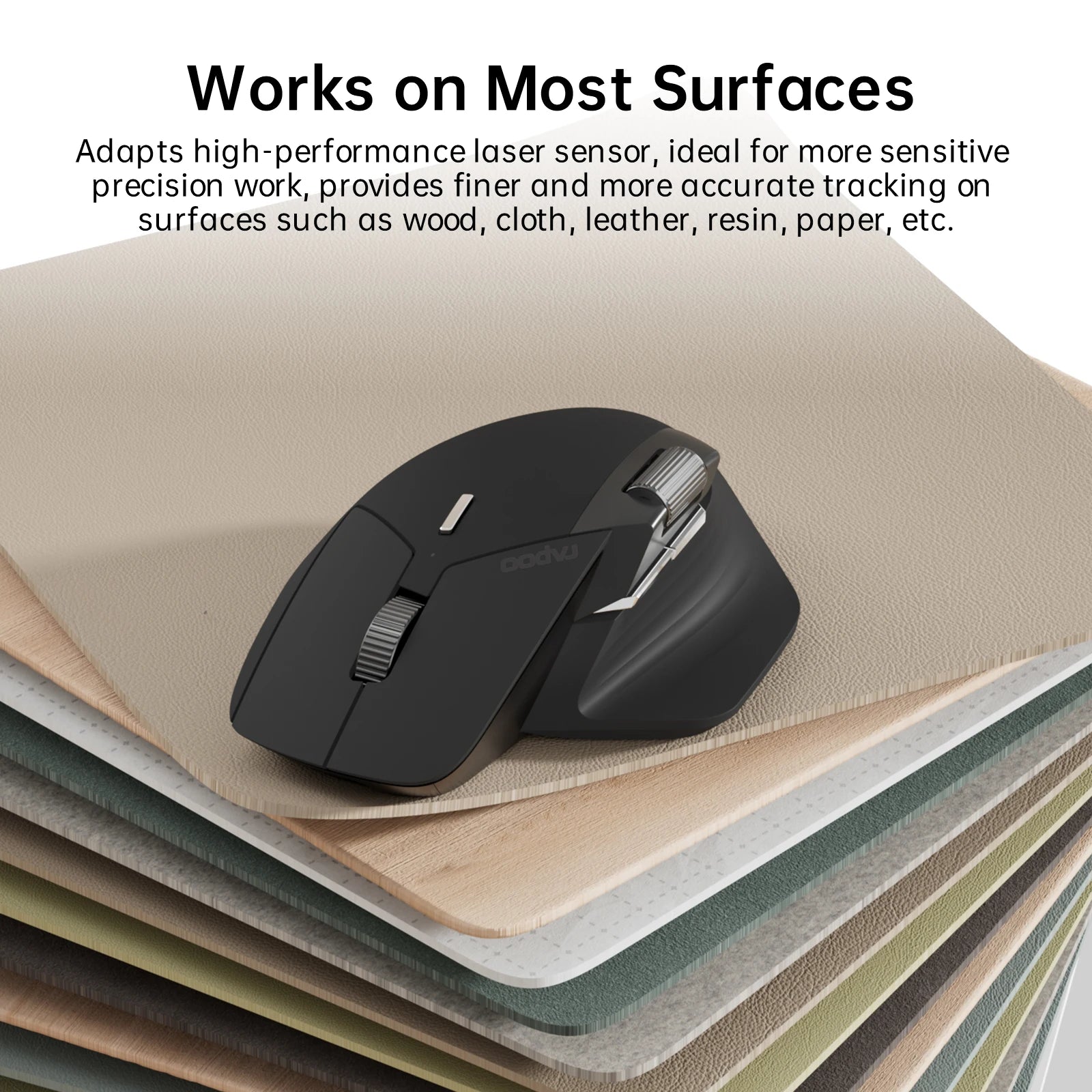 Ergonomic Wireless Mouse – Rapoo MT760L Multi-Mode Rechargeable Mouse, 4000 DPI, Supports up to 4 Devices via Bluetooth and 2.4G