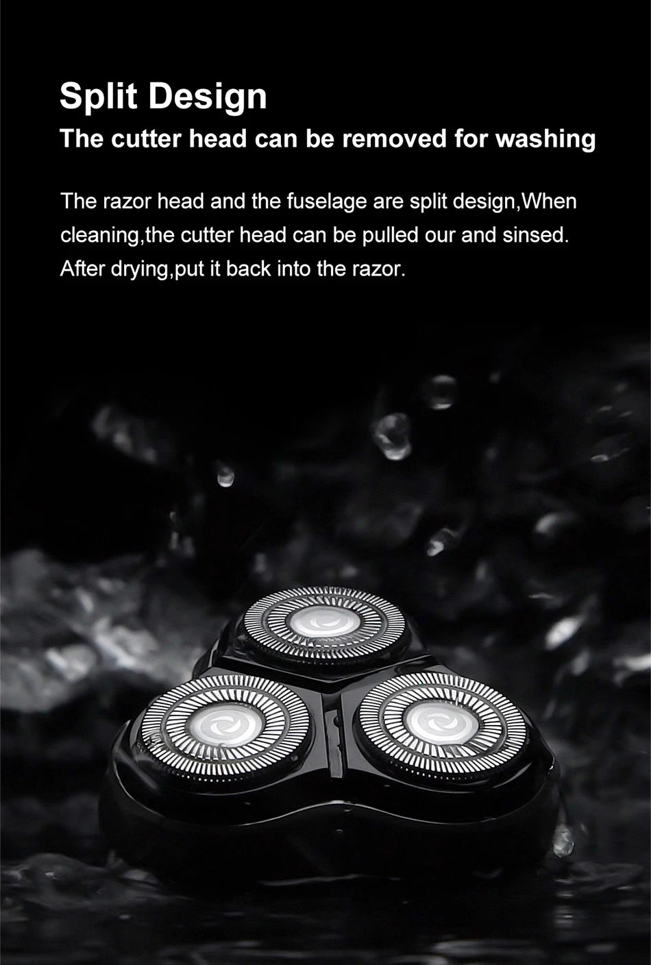 ENCHEN Rotary Shaver Blackstone 3D Floating Blade Electric Razor for Men | USB-C Rechargeable & Washable Beard Trimmer