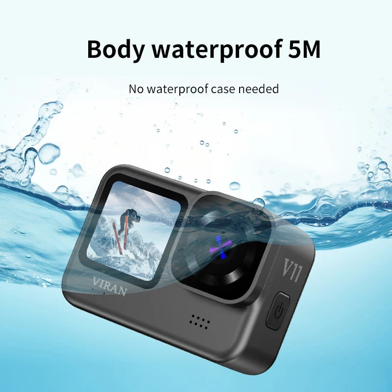 VIRAN Action Camera 5K & 4K60FPS WiFi Sports Cam with Anti-Shake, Waterproof Body, Remote Control, Dual Screen, Pro Drive Recorder