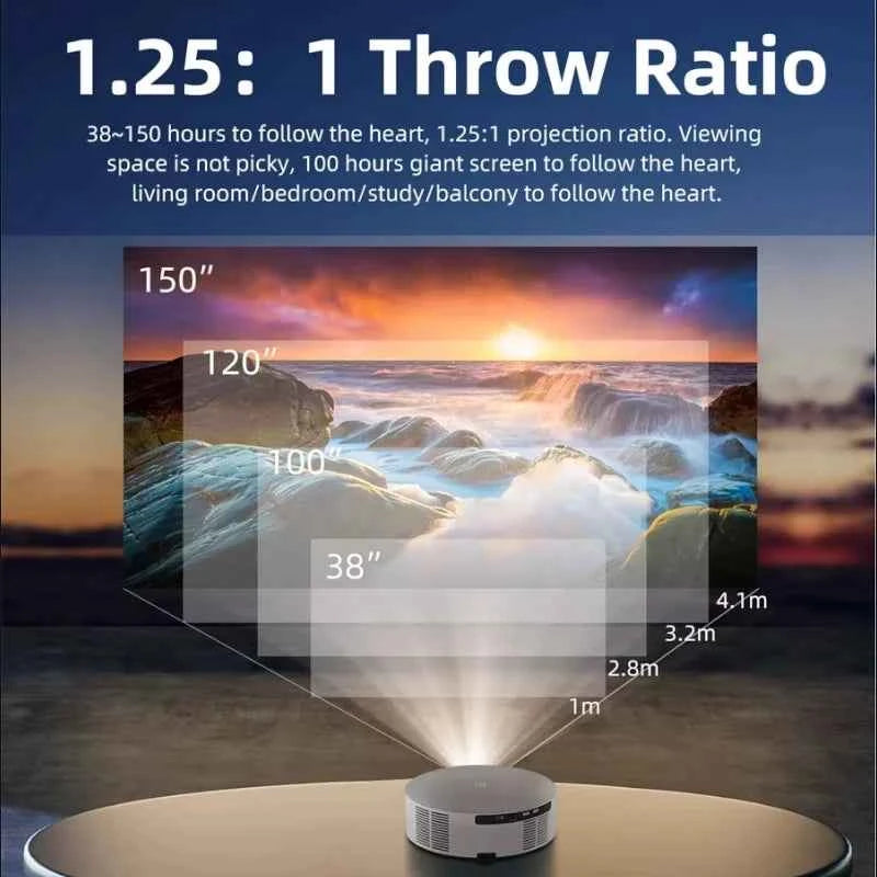 Projector T60 Pro Full HD 4K Support LED LCD, Android System, Auto Focus, Home Theater