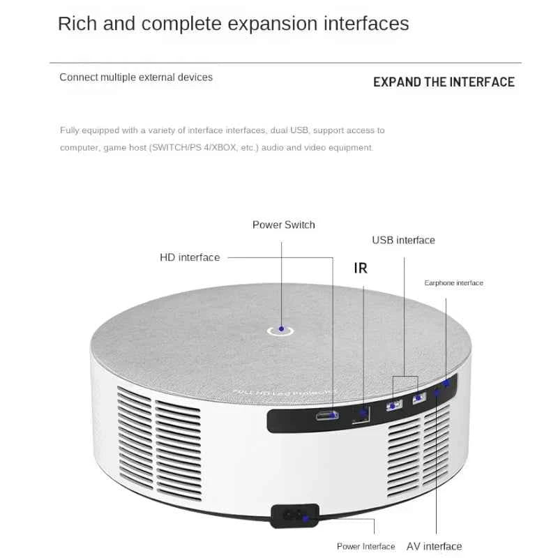 Projector T60 Pro Full HD 4K Support LED LCD, Android System, Auto Focus, Home Theater