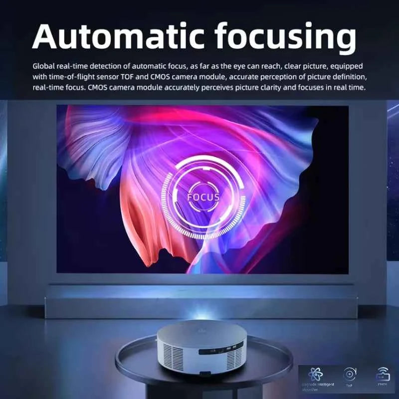 Projector T60 Pro Full HD 4K Support LED LCD, Android System, Auto Focus, Home Theater