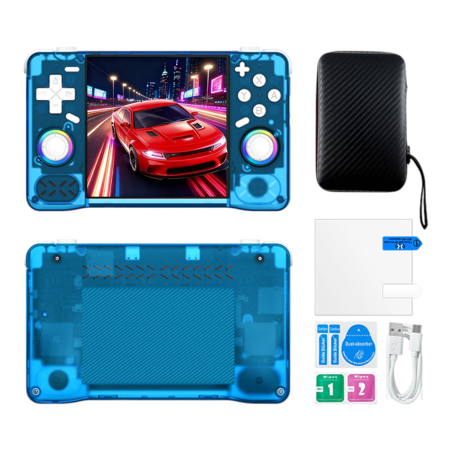 XF40H Handheld Console 4 Inch IPS HD Screen WiFi Open Source Retro Gaming System #Color=Blue,Blu