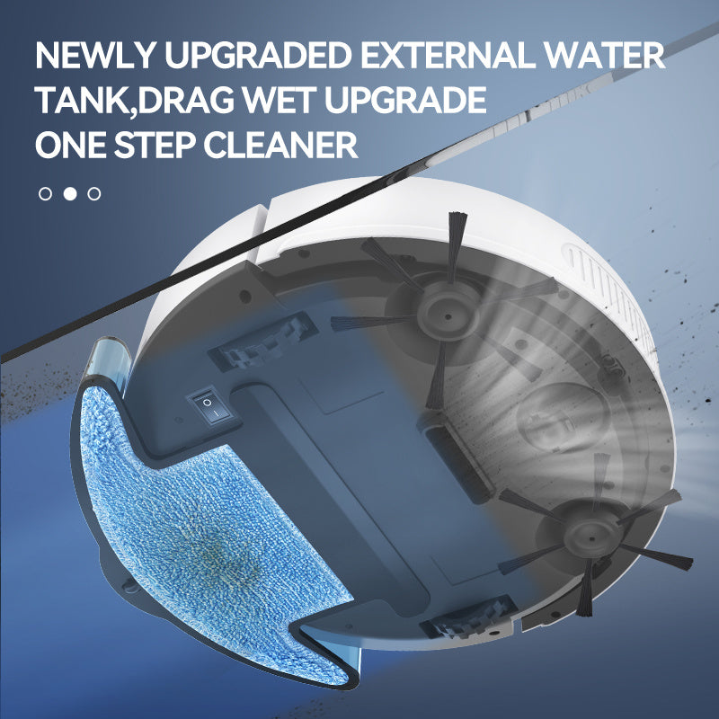 Smart Cleaning Robot Large Water Tank, Remote App Control, Planned Cleaning Path, Quiet Operation, 2000Pa Powerful Suction