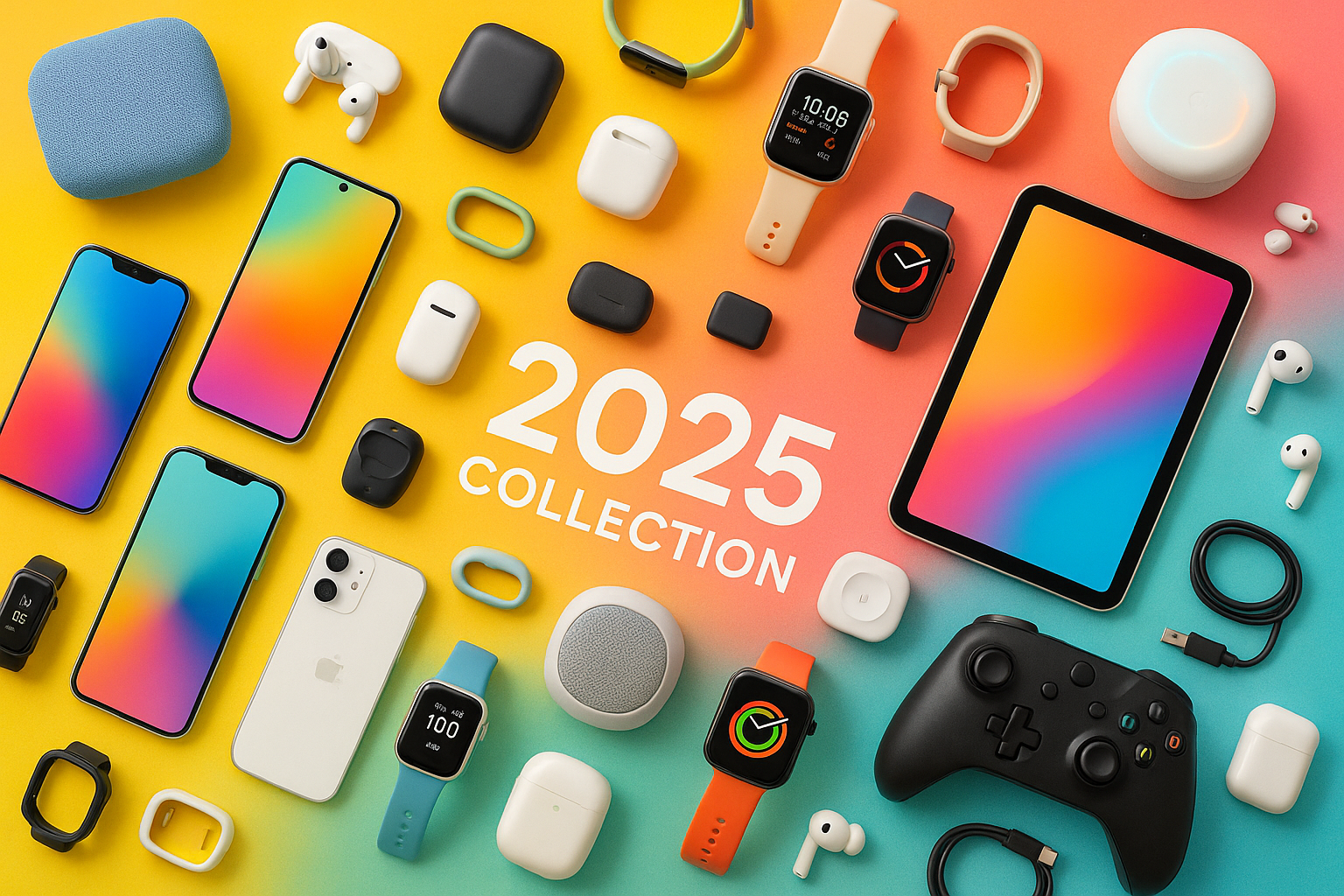 add more gadgets and make the background full or happy colors