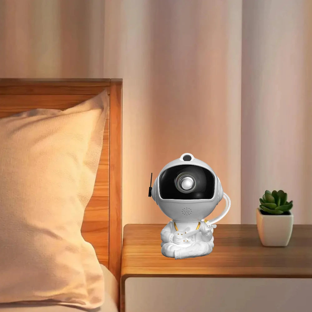 Astronaut Guitar Galaxy Projector | 360° Rotation LED Laser Nebula Lamp
#Color=White,Bianco