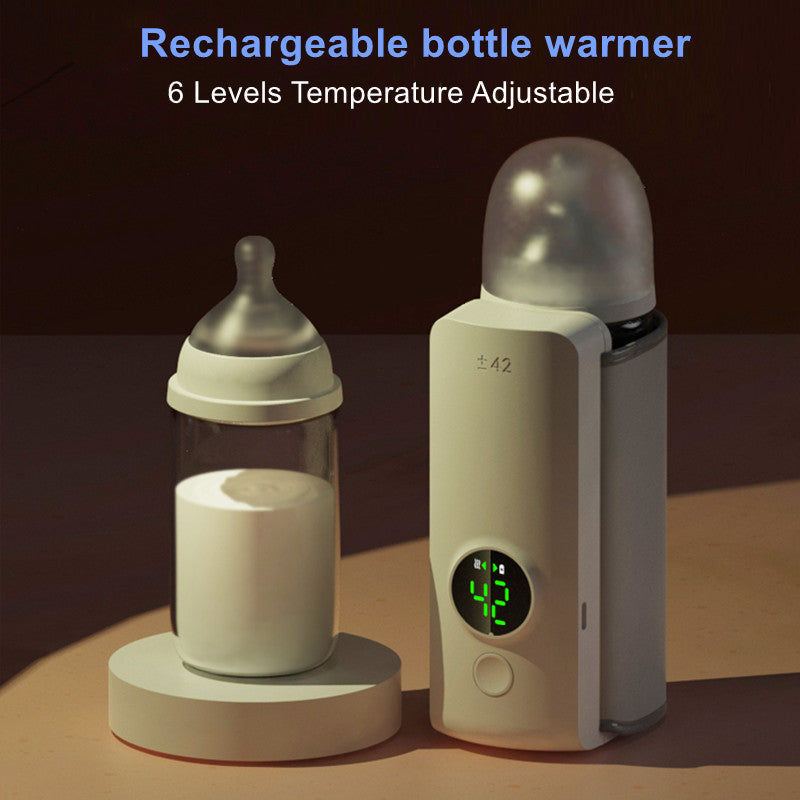 Portable Bottle Warmer USB-Charging Heater for Constant Temperature and Universal Baby Bottle Compatibility
