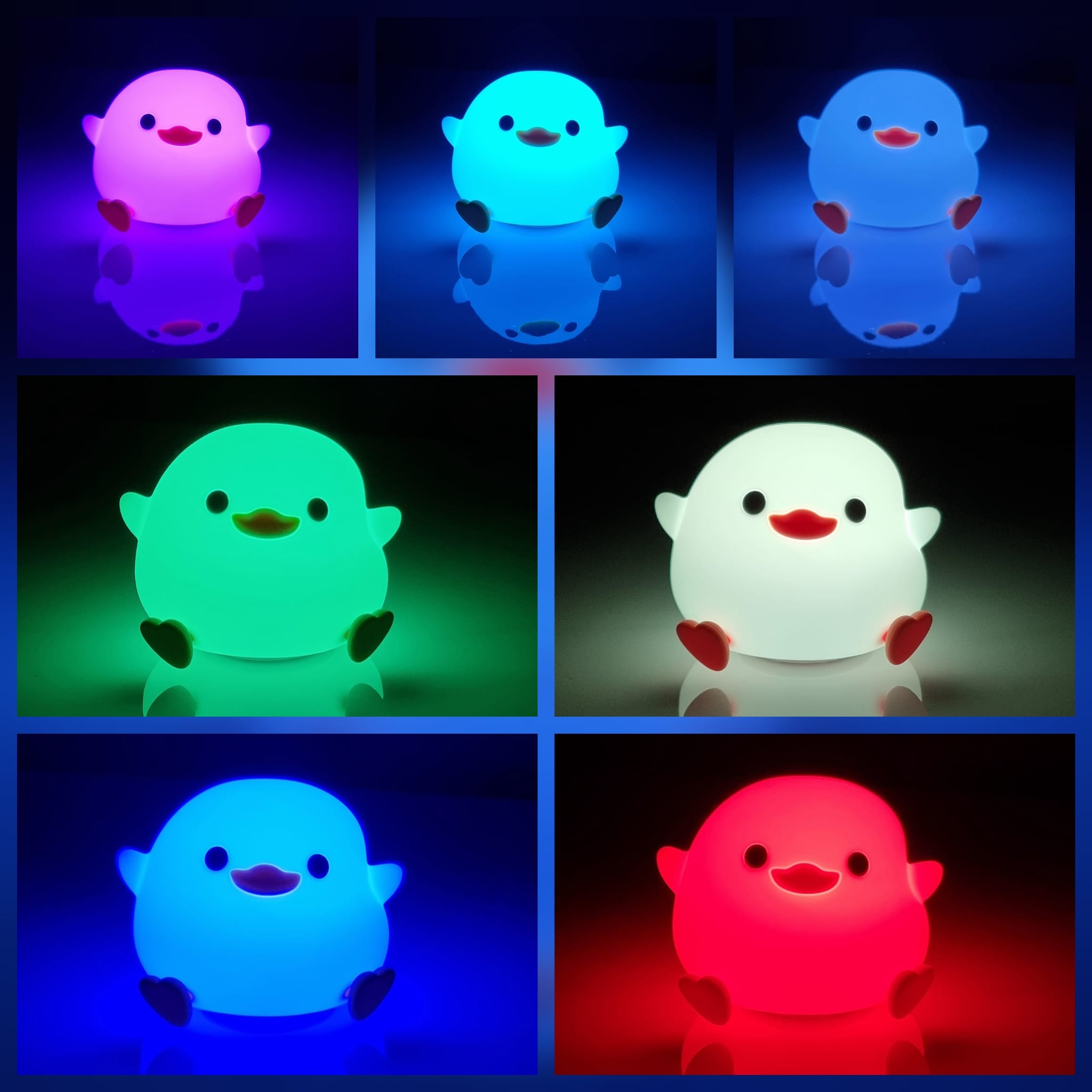 Duck Cute Night Light with Touch Control, Rechargeable Lamp for Bedroom and Living Room
#Color=Colorful Clap Lamp,Clap Lamp Multicolore