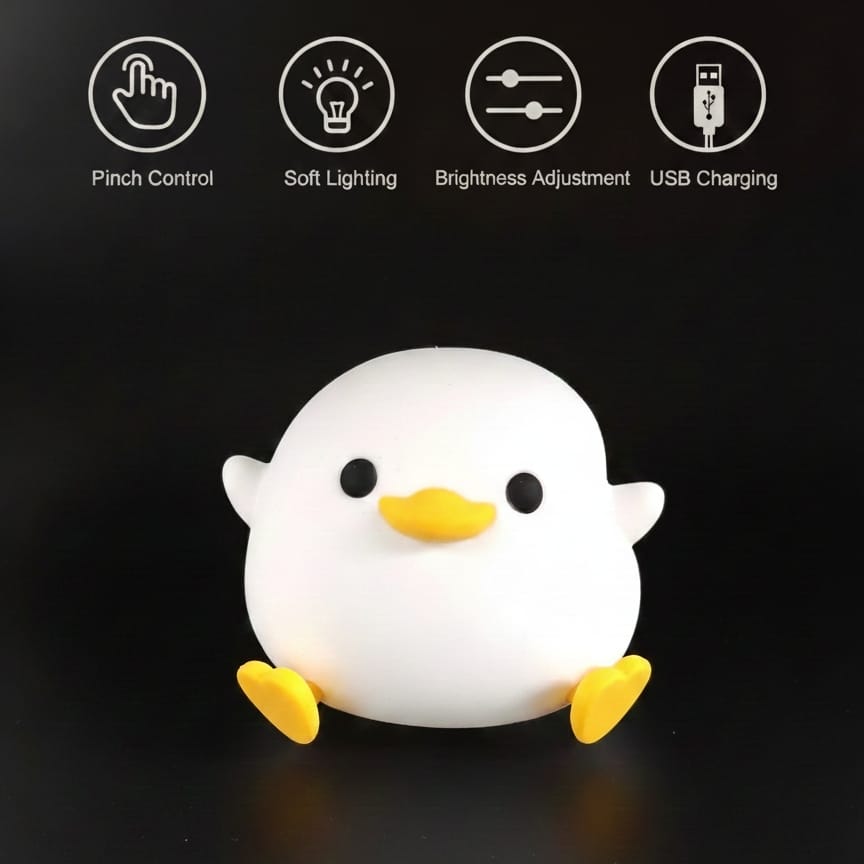 Duck Cute Night Light with Touch Control, Rechargeable Lamp for Bedroom and Living Room