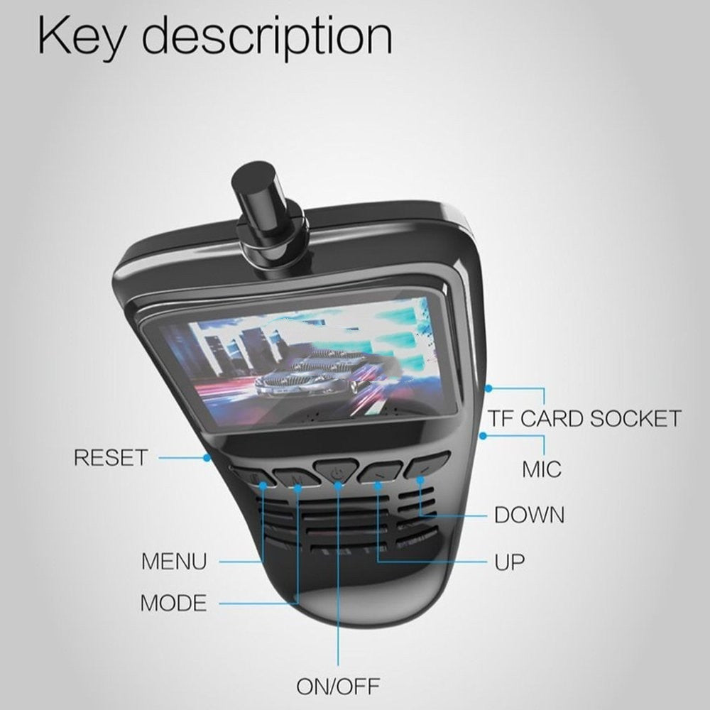 Car Dash Cam Recorder Compact WiFi Camera with Full HD DVR Function