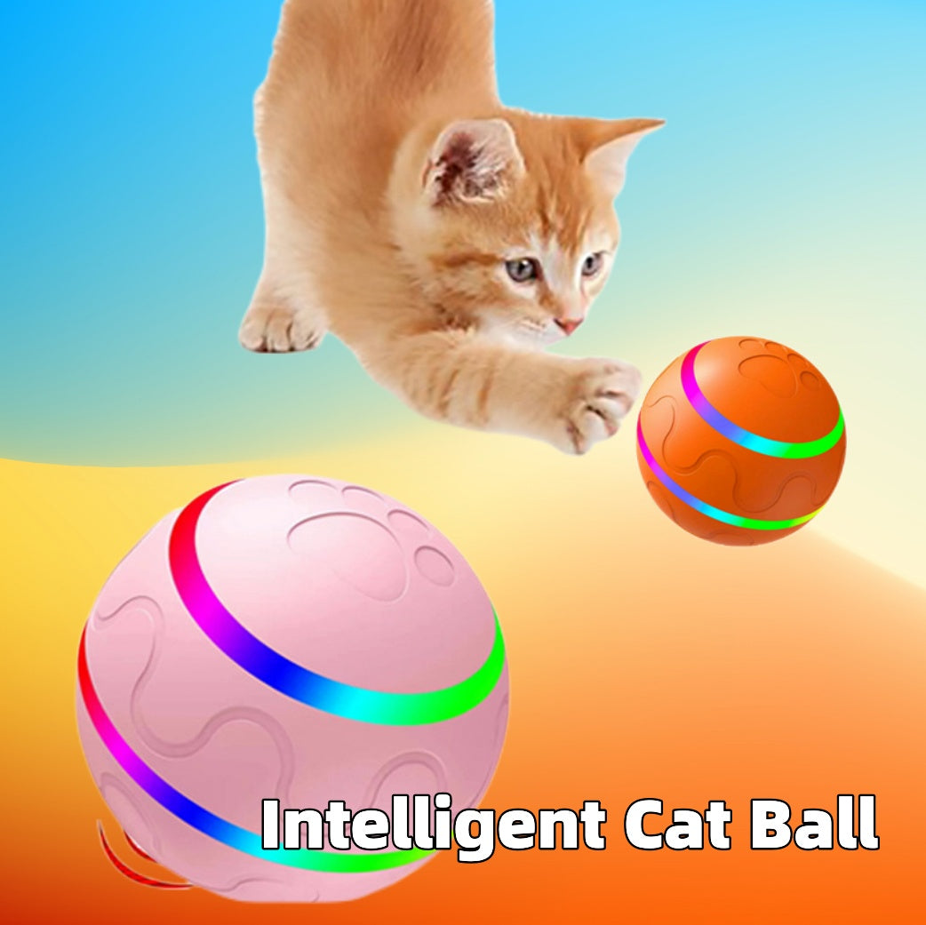 Interactive Pet Ball USB Rechargeable Smart Toy with Self-Rotation for Cats and Dogs, Automatic Movement and Motion Sensing