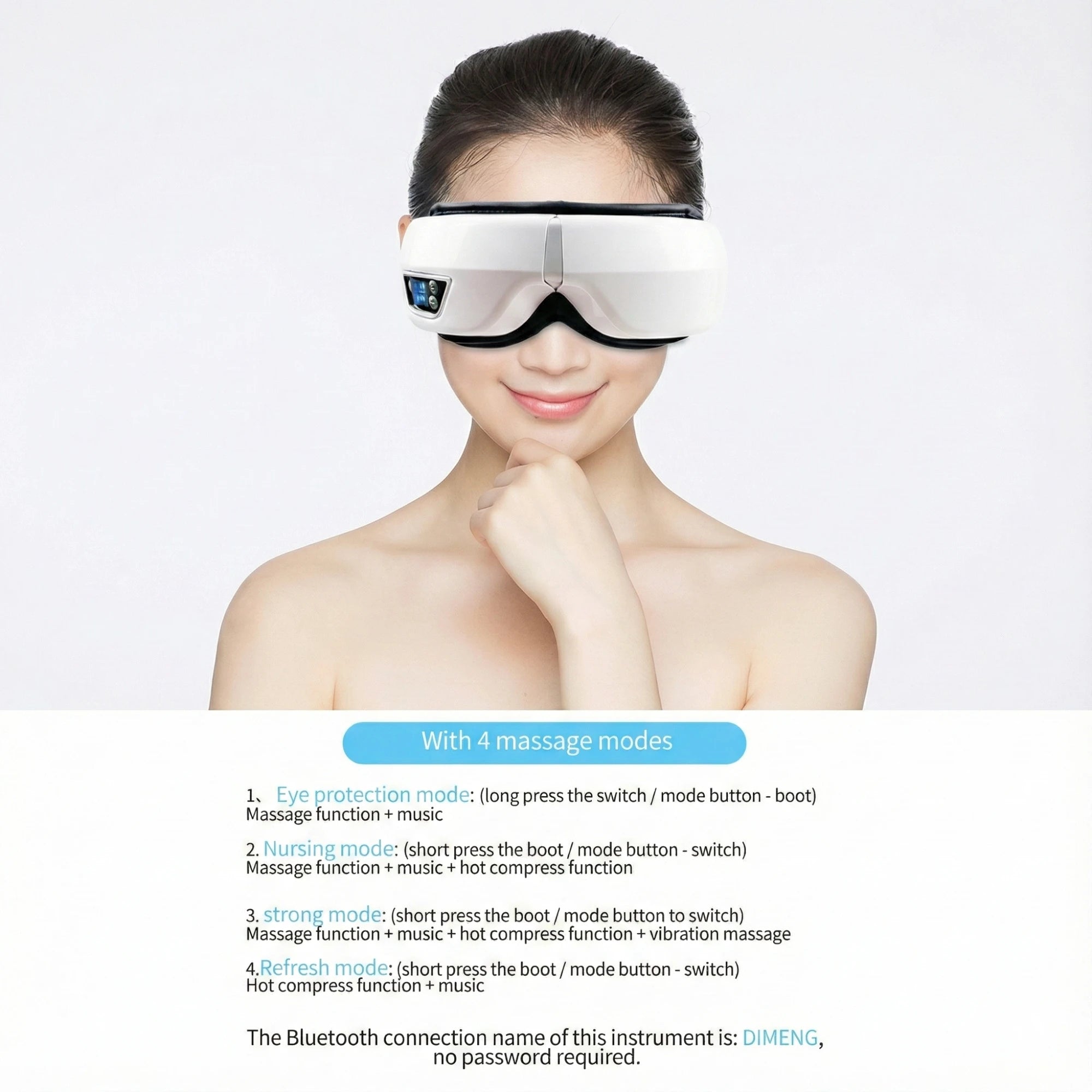 Heated Eye Massager, Bluetooth Mask for Dark Circles & Fatigue
