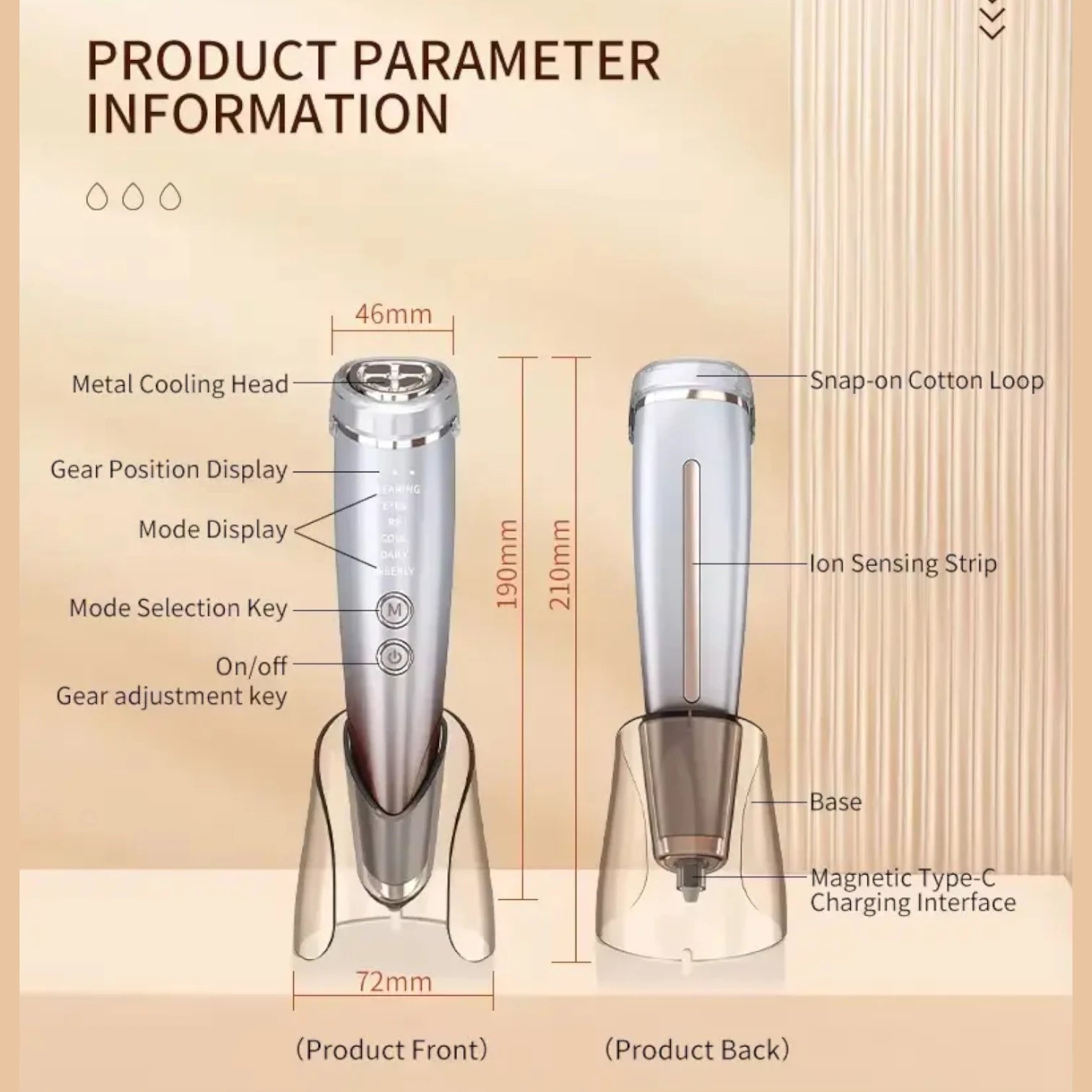 Face & Neck Massager | RF EMS Photon Lifting and Skin Tightening Facial Massager, Premium Quality
#Color=Silver,Argento