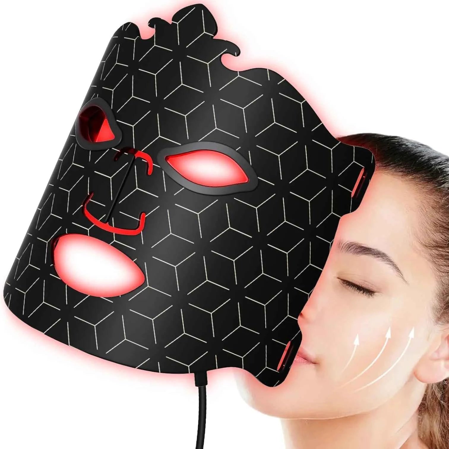LED Facial Mask 7 Color Light Therapy Rechargeable With Remote Control