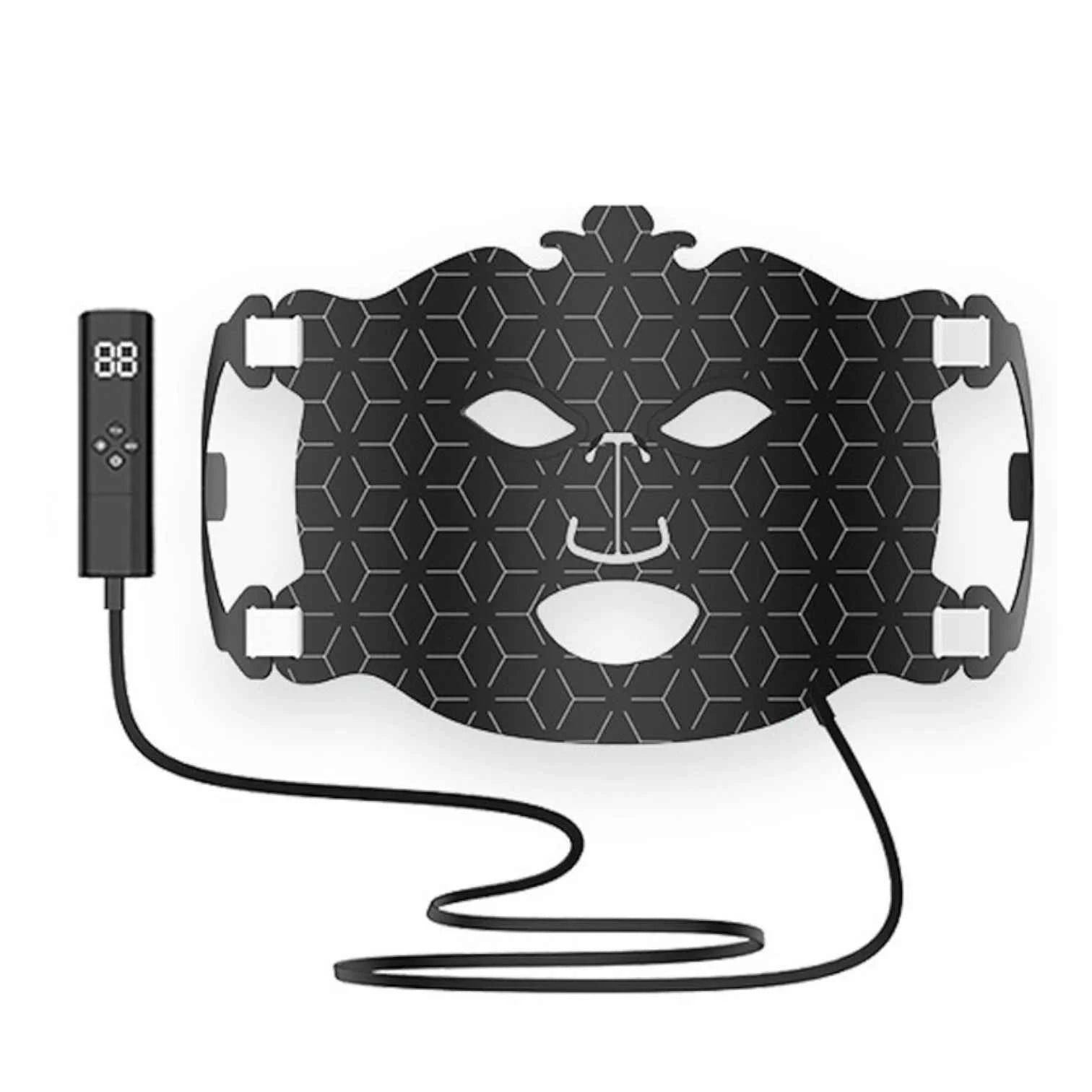 LED Facial Mask 7 Color Light Therapy Rechargeable With Remote Control