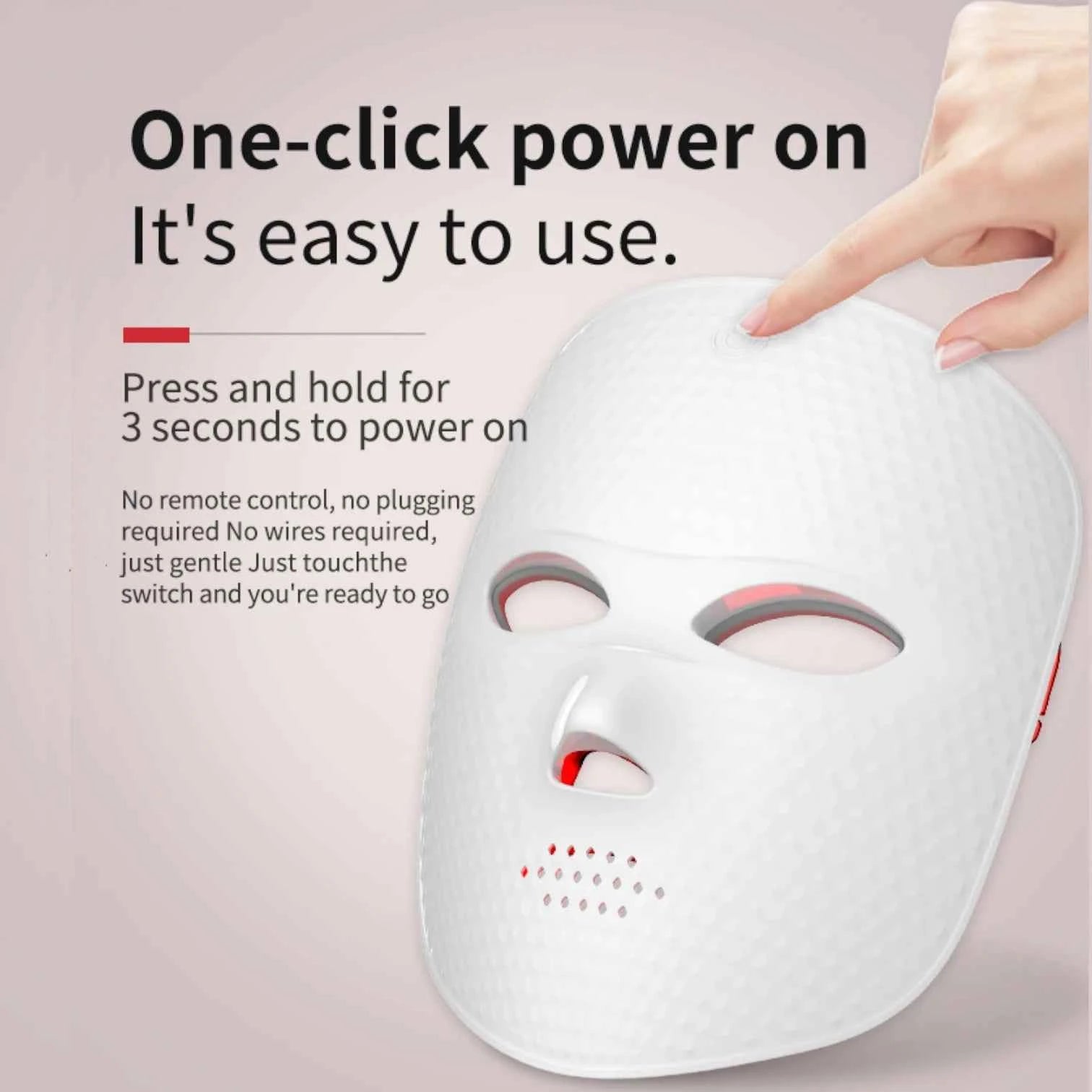LED Facial Mask | 7-Color Skin Rejuvenation, Anti-Aging Treatment, Blemish Clearing, Rechargeable Beauty Device
