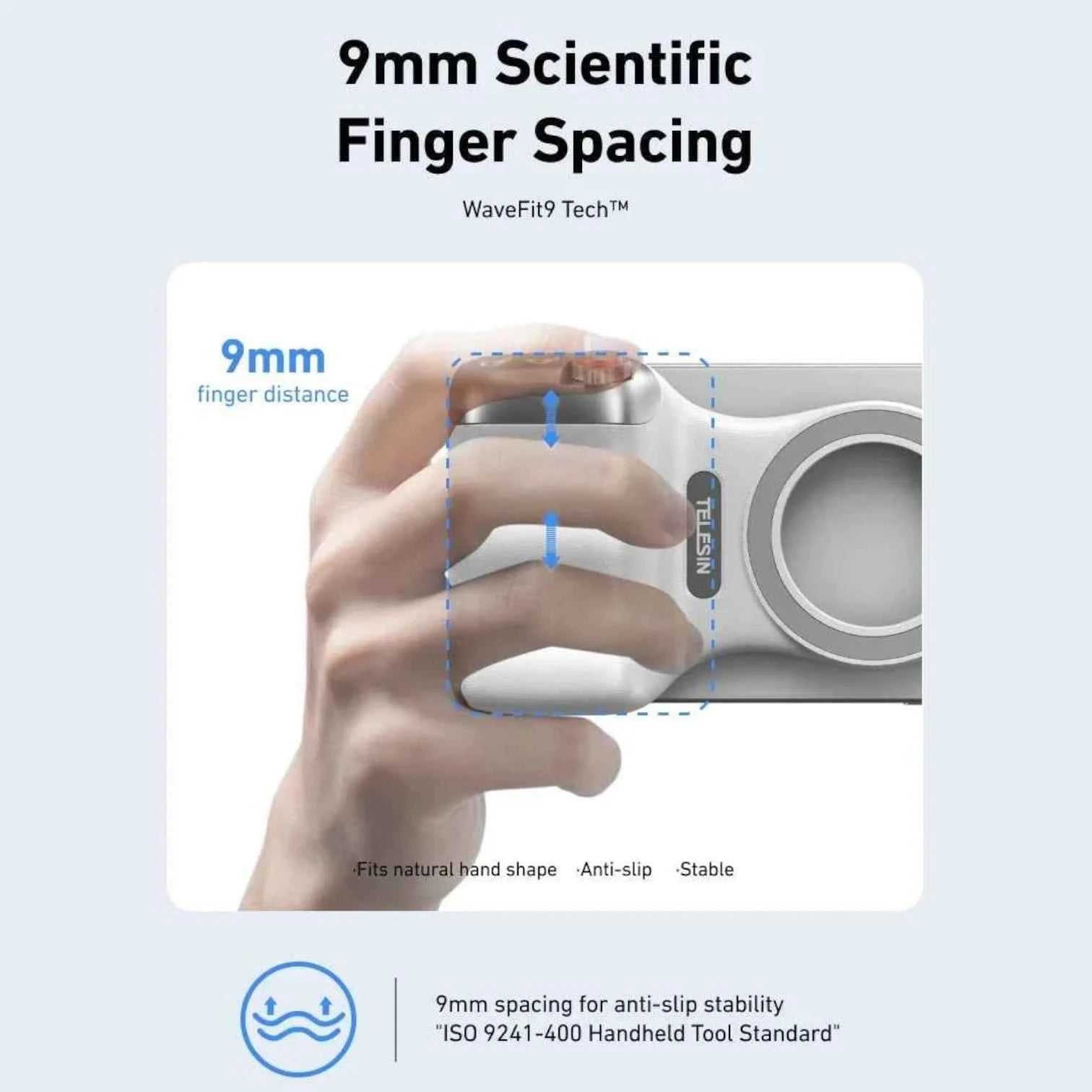 Magnetic Camera Grip White | Phone Holder & Remote Shutter Aid with MagSafe for iPhone, Google Pixel, Android Devices.