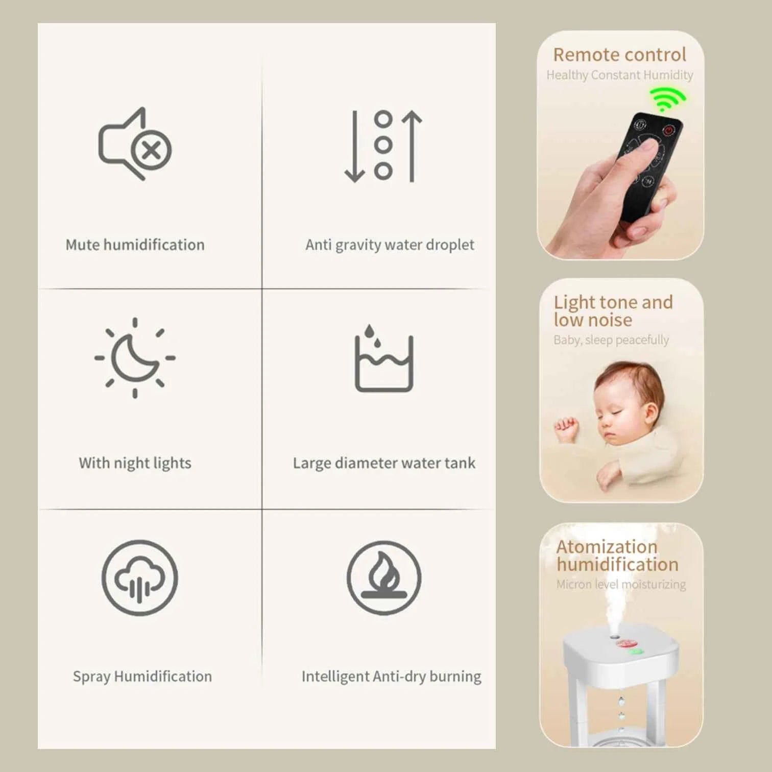 Anti-Gravity Humidifier | Water Drop Backflow Effect Colorful LED Remote Control