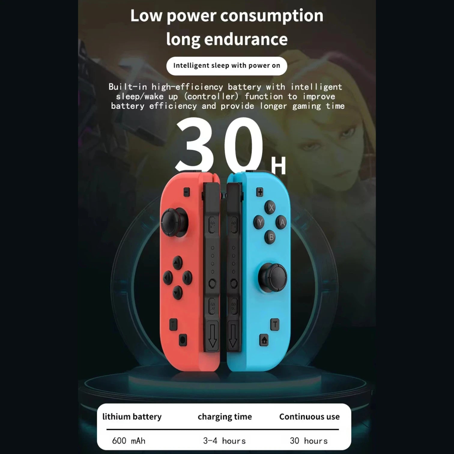 NS Joycons Controller Bluetooth Wireless Gamepad for Switch, Vibration, Turbo, Wake-Up, Gaming Handle & Joystick Control