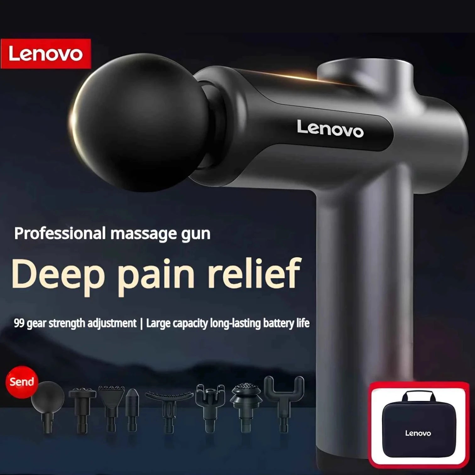 Lenovo Fascia Gun –  Deep Soreness and Stiffness Relief
#Color=Grey,Grigio