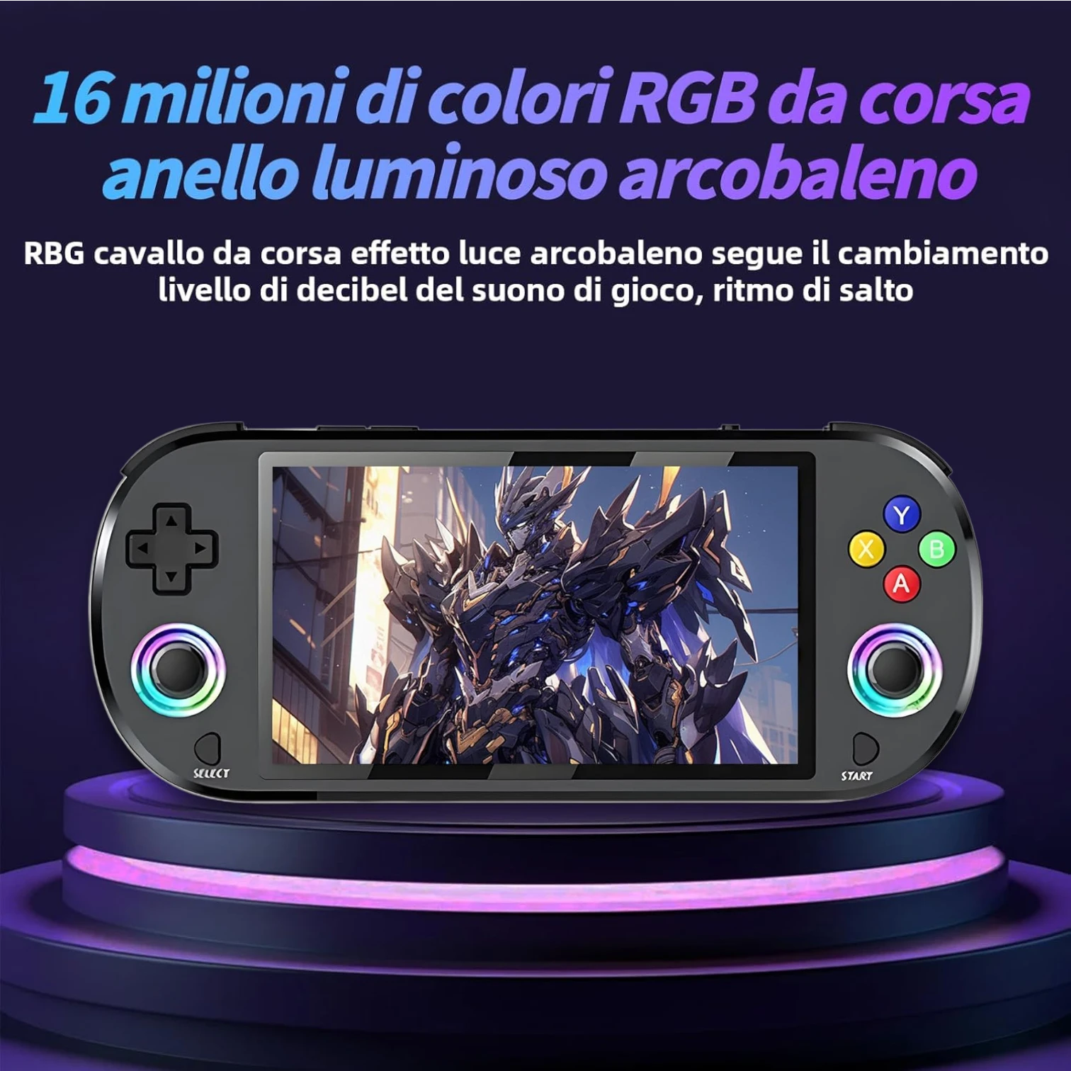 M22 Pro Retro Handheld Console Black, 5-inch 1080P IPS Display, EmuELEC, 30K Games, Dual Controller Output