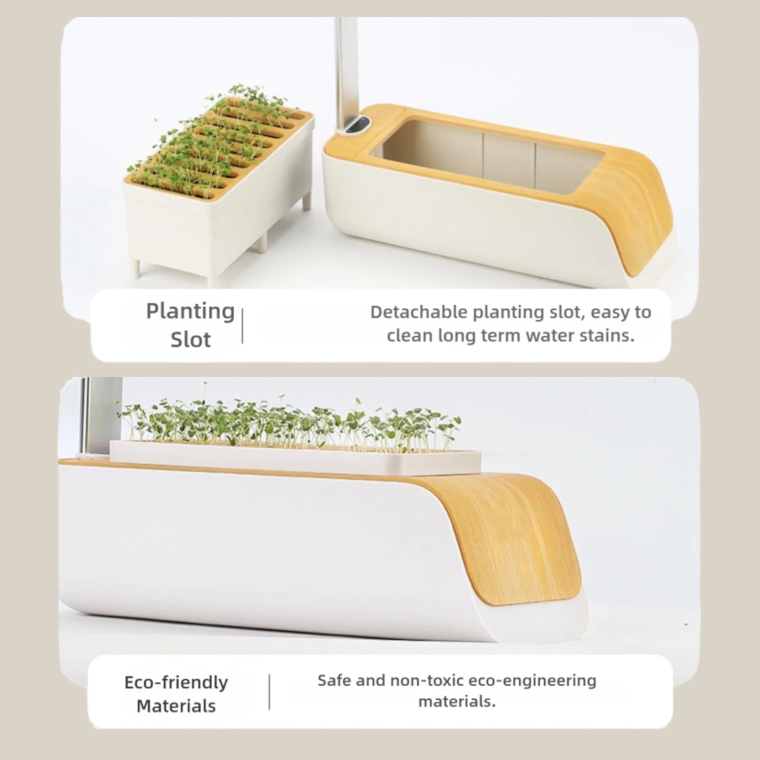 Smart Hydroponic Garden Full Spectrum LED Grow Light Adjustable Height Indoor Planter