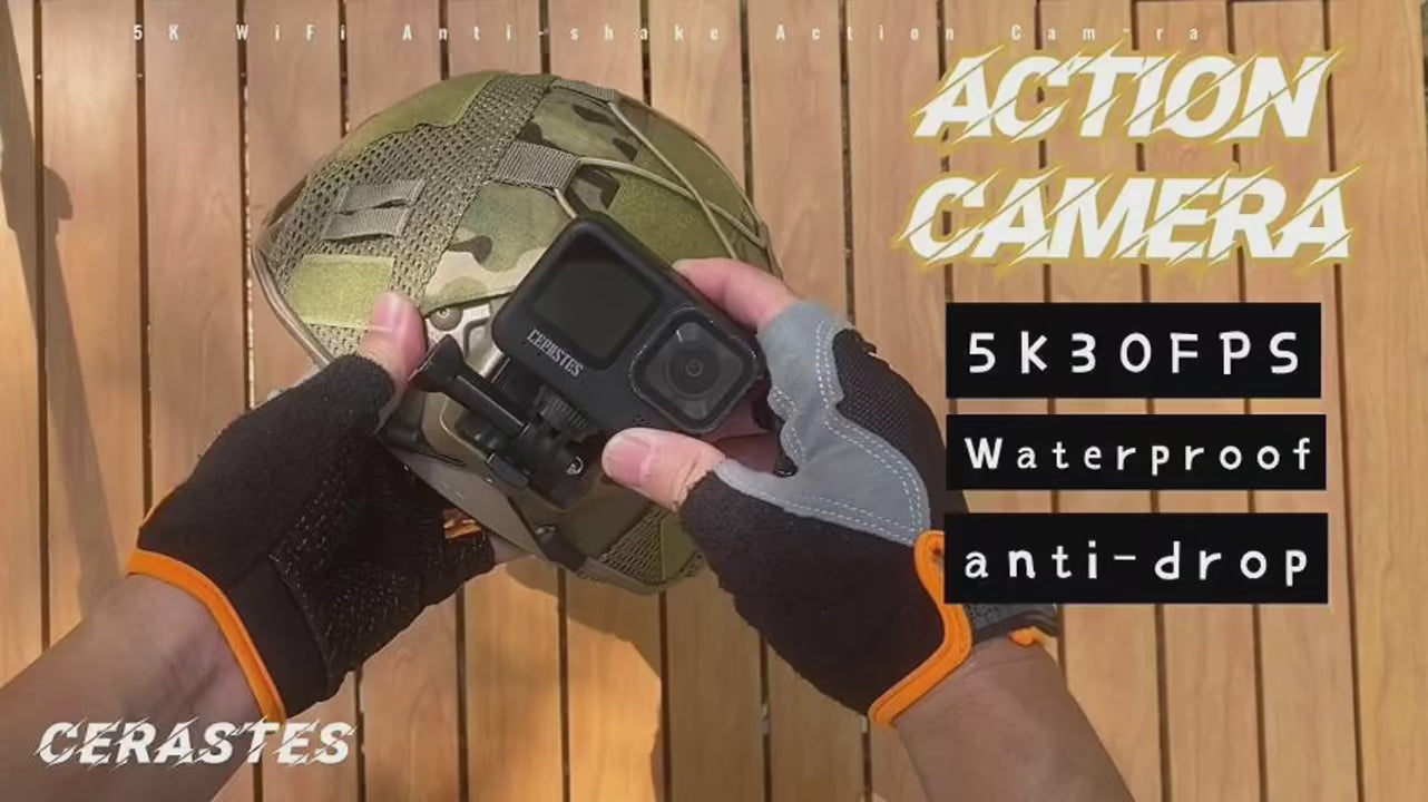 CERASTES Action Camera V11 5K/4K60FPS WiFi Waterproof Sports Cam with Anti-Shake, Remote Control, Dual Screen, and Pro Drive Recording