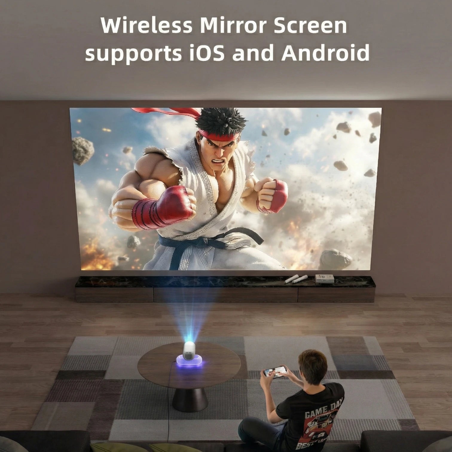 YT900 Smart Mini Projector Native 1080P Android 13 Auto Focus Keystone Portable Home Theater 