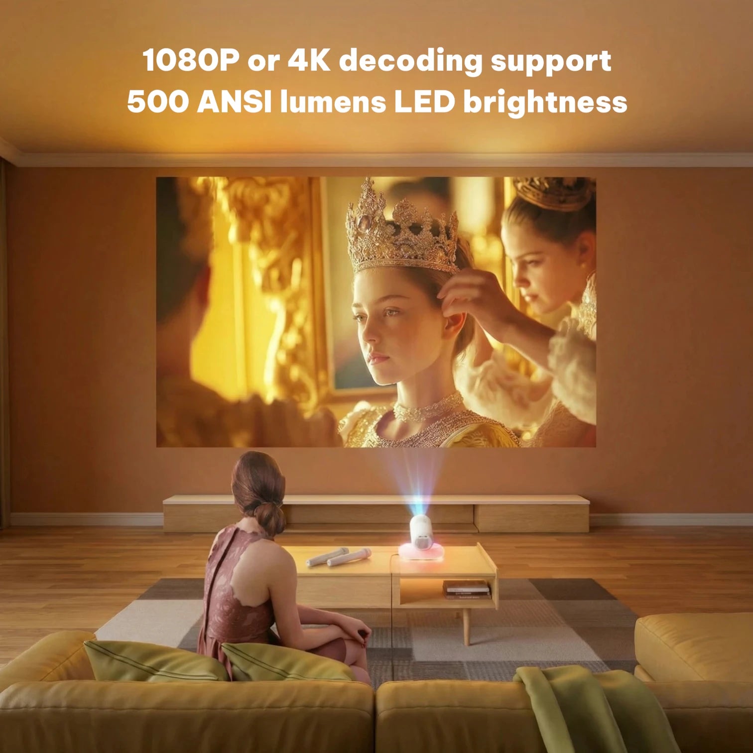 YT900 Smart Mini Projector Native 1080P Android 13 Auto Focus Keystone Portable Home Theater 