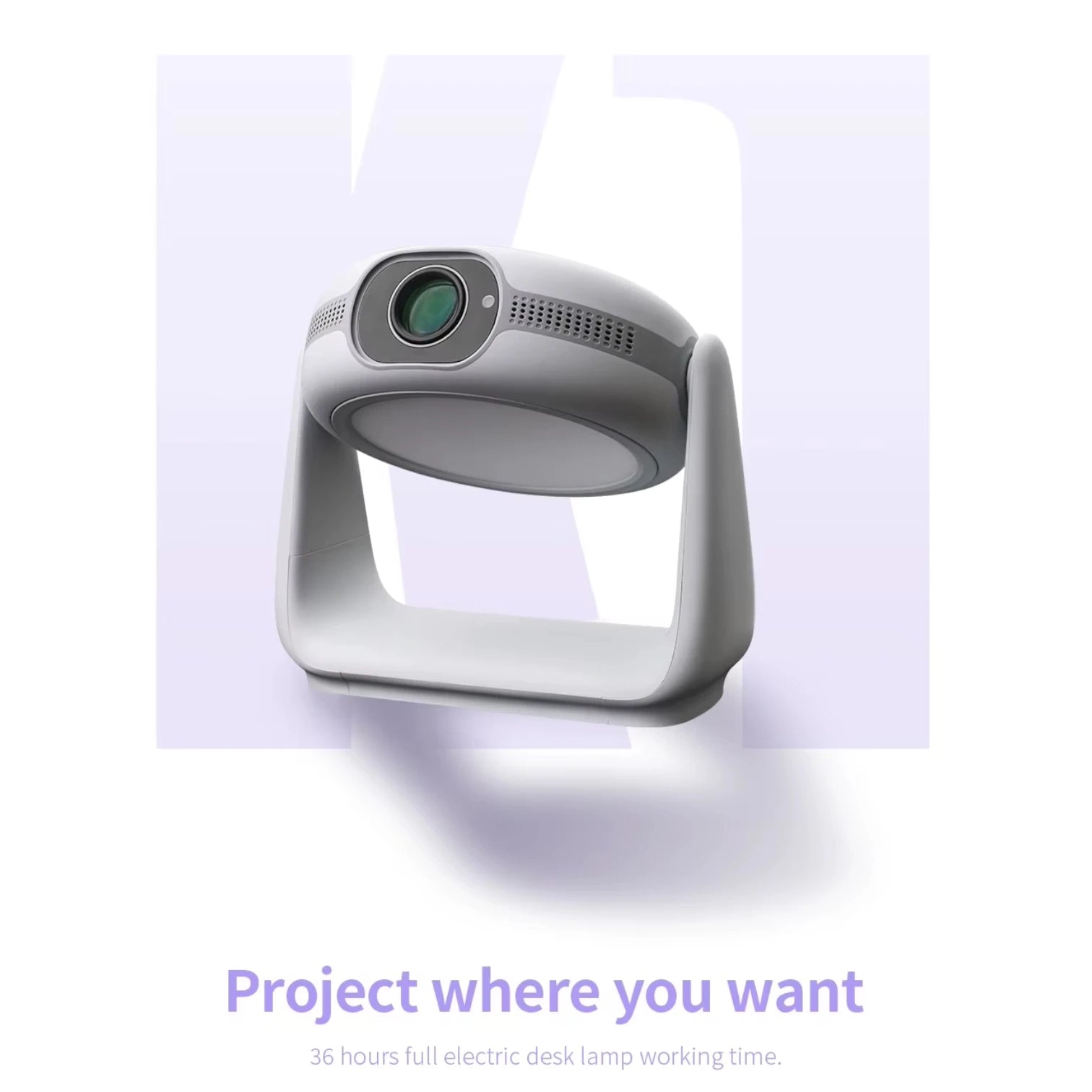 Rotating Projector Mini Smart Android 11 Home Cinema, 230 ANSI Lumens, 1080P Portable 4K Rechargeable Projector