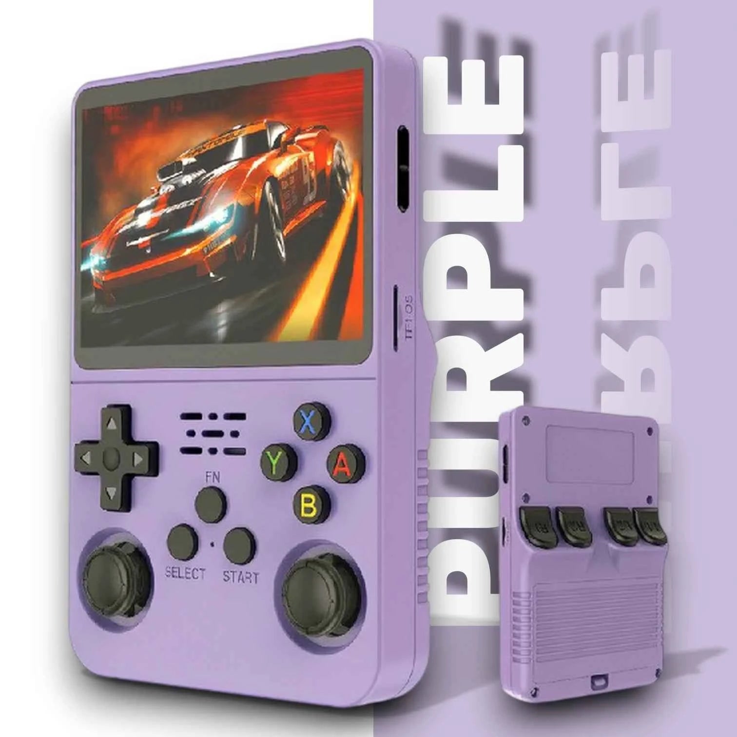 R36S Retro Handheld Console with 3.5 inch IPS Display, Open Source Linux System and Portable Classic Game Support
#Color=Purple,Viola