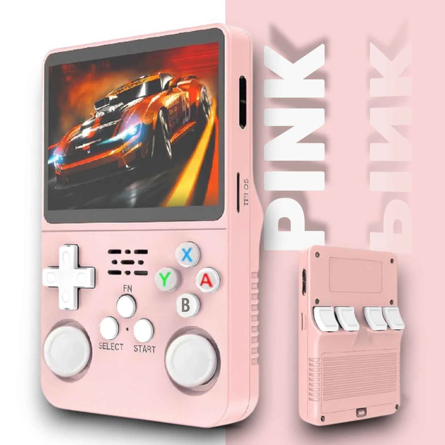 R36S Retro Handheld Console with 3.5 inch IPS Display, Open Source Linux System and Portable Classic Game Support
#Color=Pink,Rosa