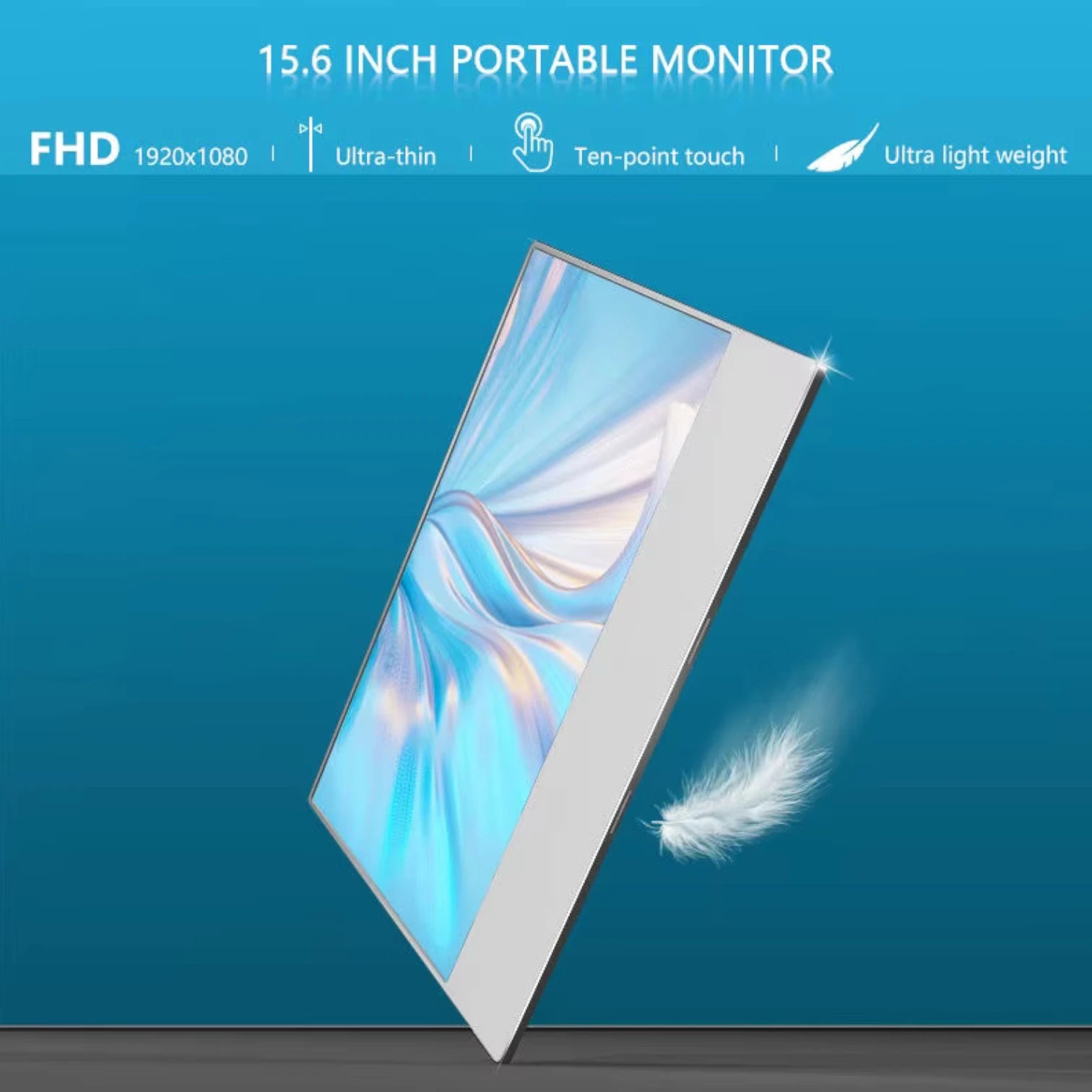 SIBOLAN 16" Portable Monitor, 1080P FHD On-Cell Touch, Ultra-Thin Mini HD