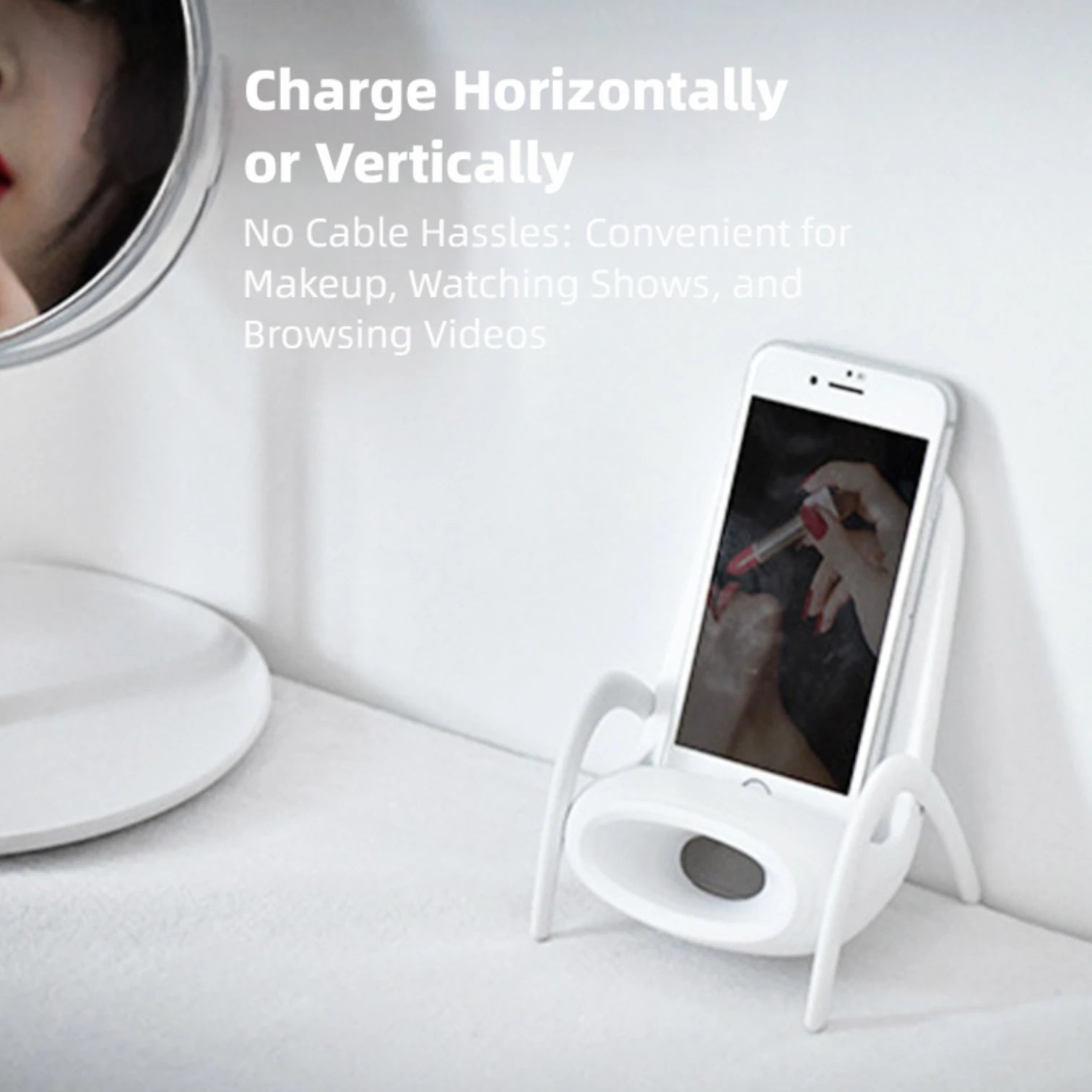 Chair Wireless Charger 15W Fast Charging Desktop Stand 2 in 1 Phone Holder