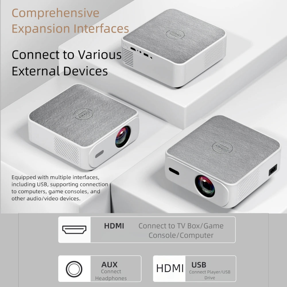 T30 Smart Projector Android Dual WiFi Native 1080P 4K Support Home Theater