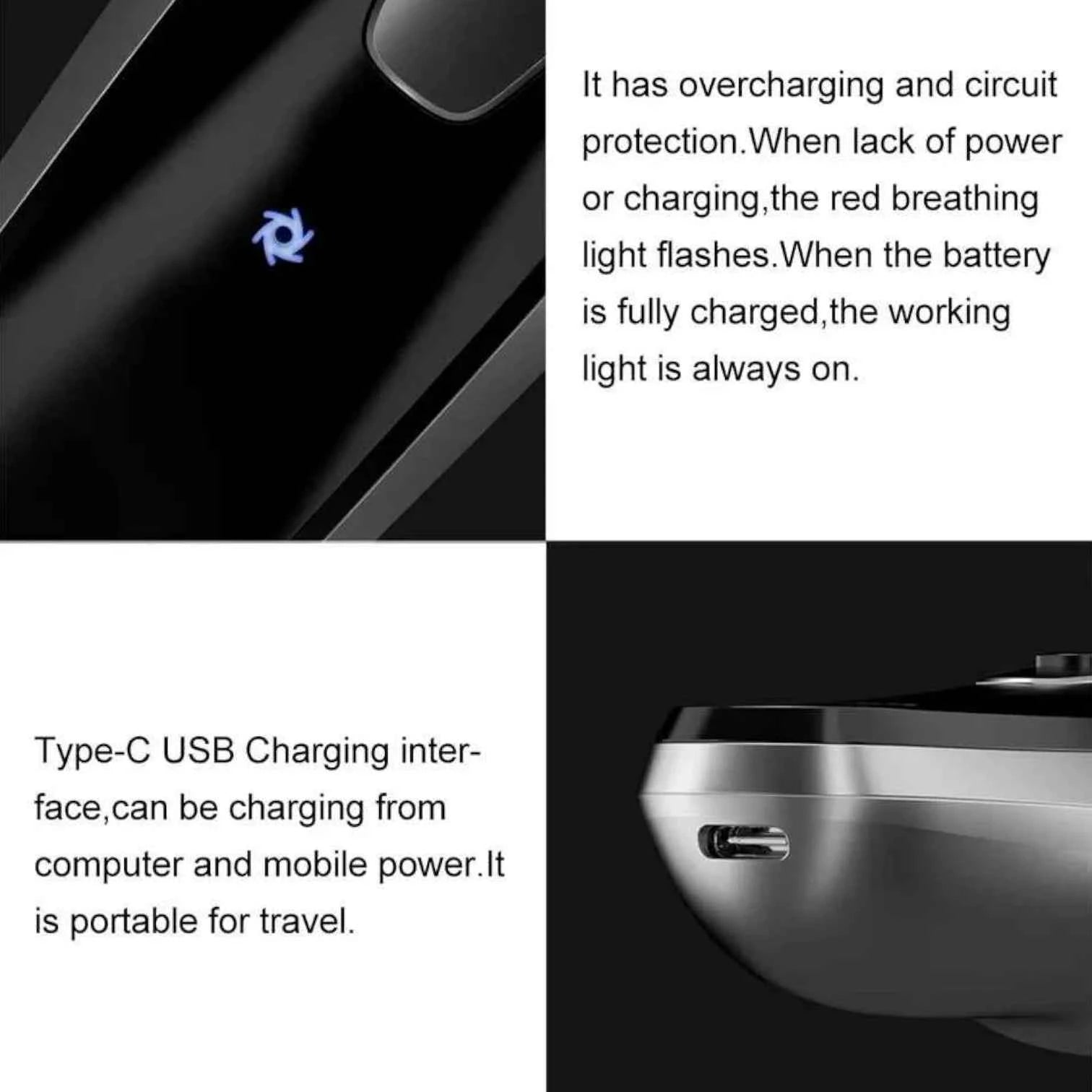 ENCHEN Blackstone Electric Rotary Shaver - Precision, Power and Long Endurance